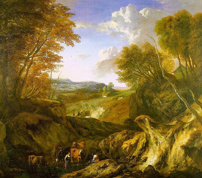 Corneille Huysmans Forested Landscape France oil painting art